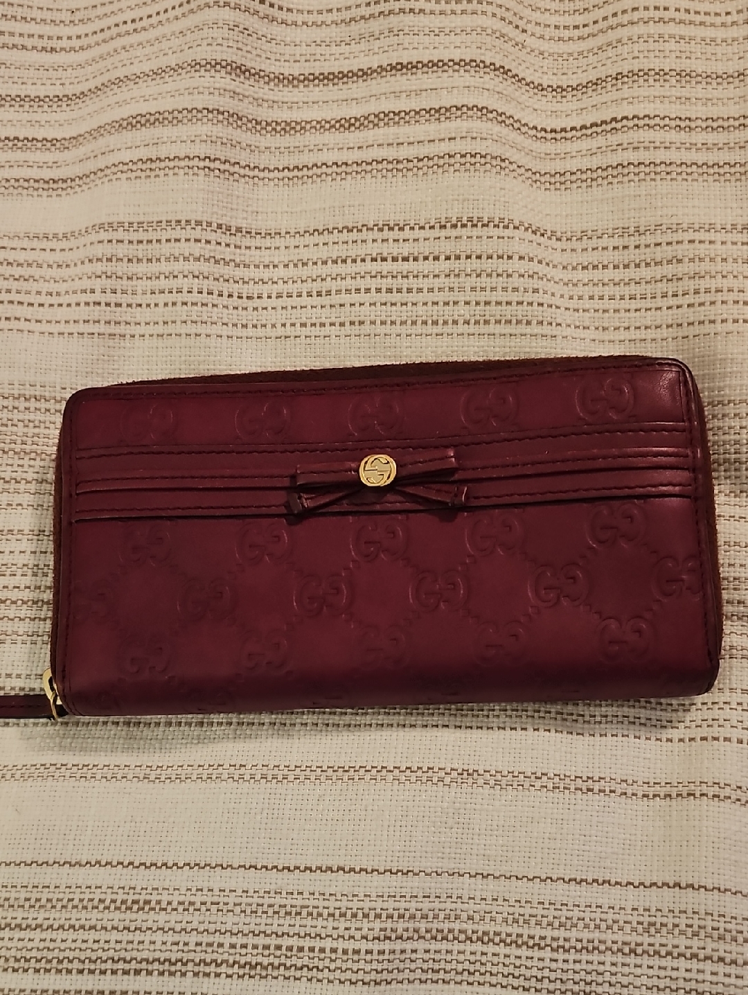 Gucci Maroon Continental Zip-Around Wallet